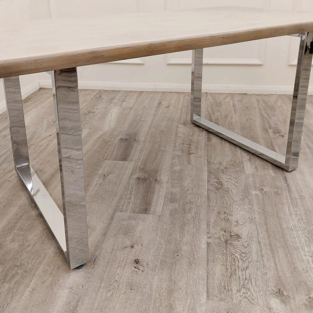 Freya solid light pine dining table