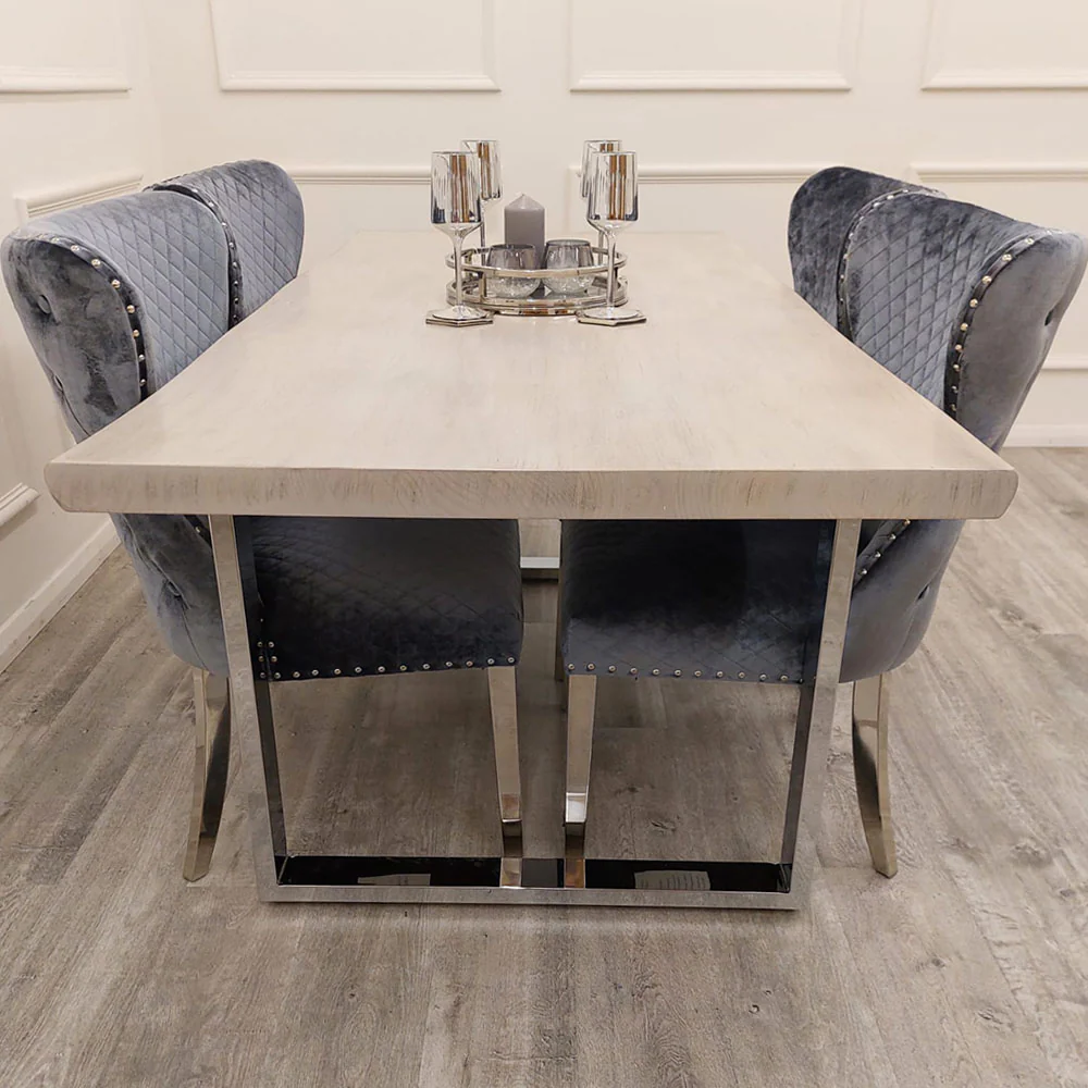 Freya solid light pine dining table