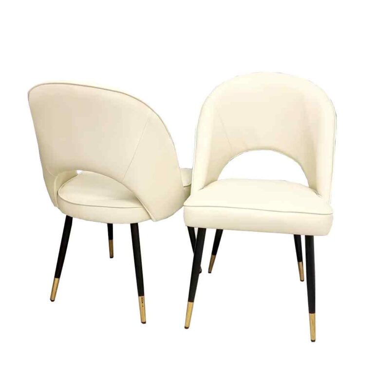 luxury dining chair, cream leather