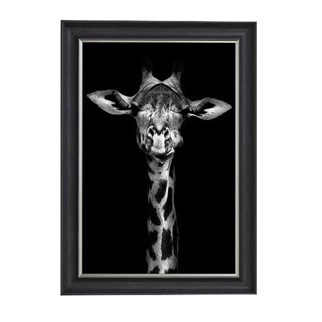 Monochrome Giraffe framed print