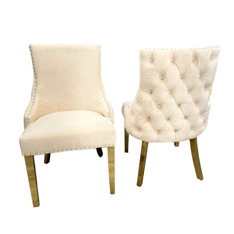 Cream Velvet Dining Chair